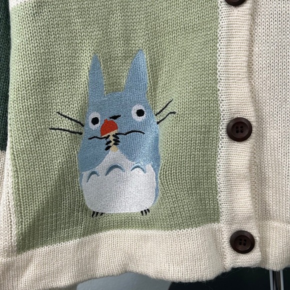 Her Universe My Neighbor Totoro Cardigan Green Cream Large Studio Ghibli - Picture 6 of 9